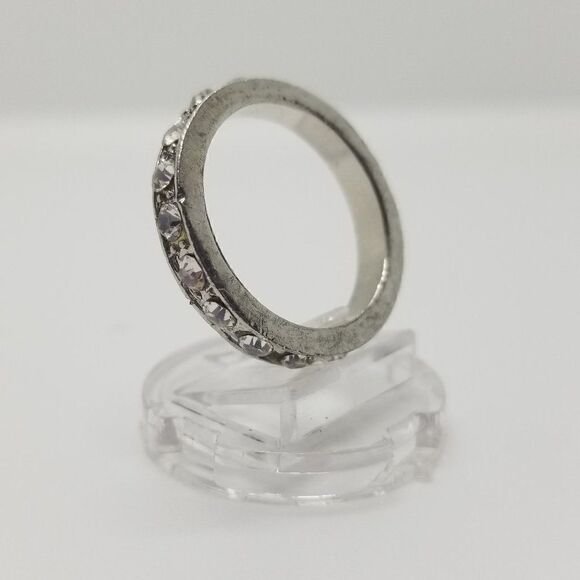 Silver Circular White Ring  - Picture 1 of 5
